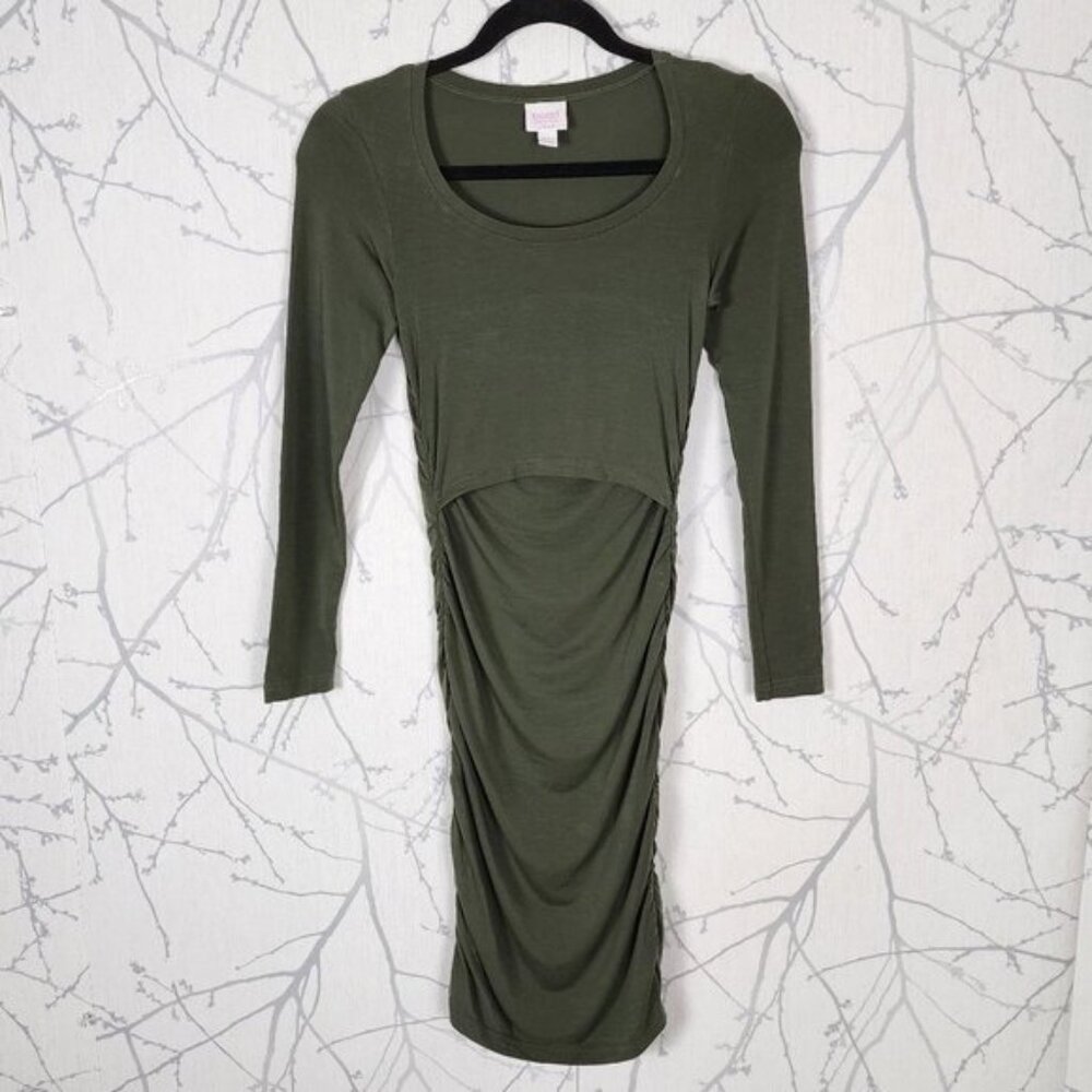 Boob Design Olive Green Tencel Stretch Nursing Bodycon Dress